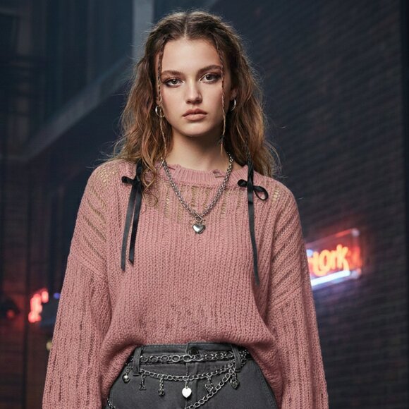 Stainless Steel Heart Charm Toggle Necklace 18 inch Trendy Women’s NWOT - Picture 6 of 7